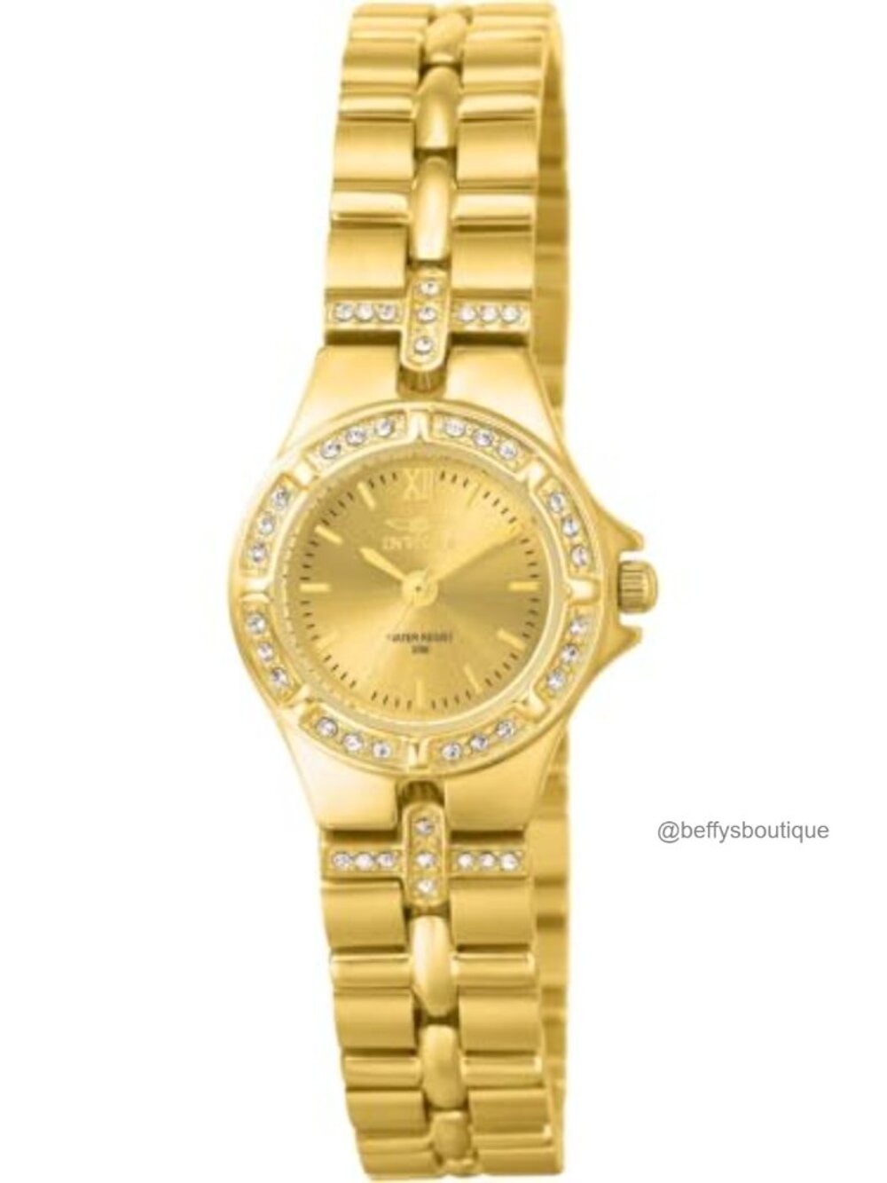 Swiss Quartz Watch Stainless Steel Crystal Accents Adjustable Bracelet